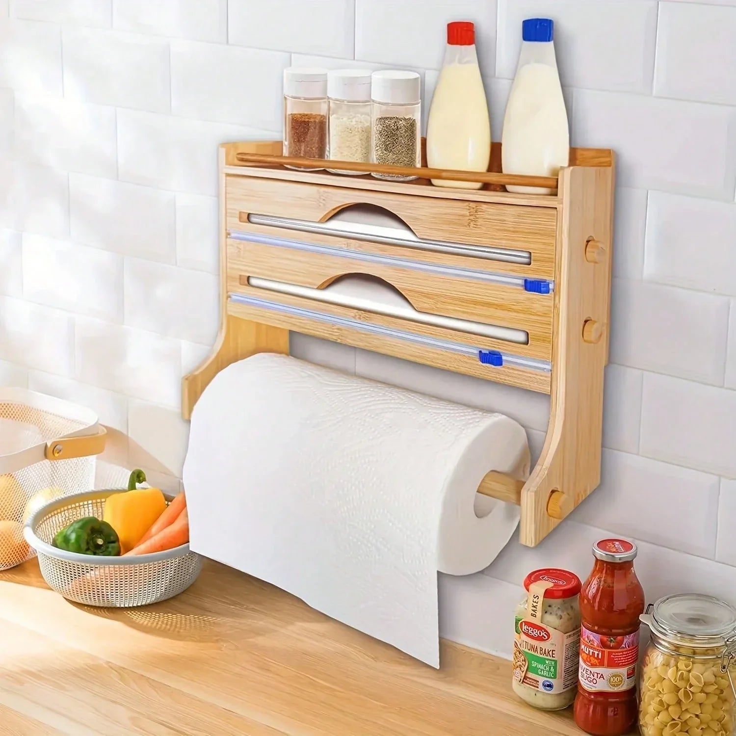 4-in-1 Bamboo Kitchen Organizer