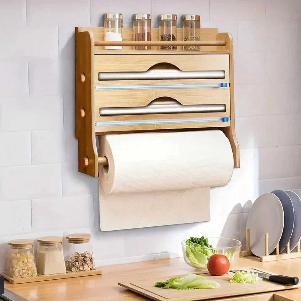 4-in-1 Bamboo Kitchen Organizer