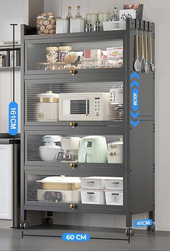 Kitchen Storage Cabinet with Flip-up Doors
