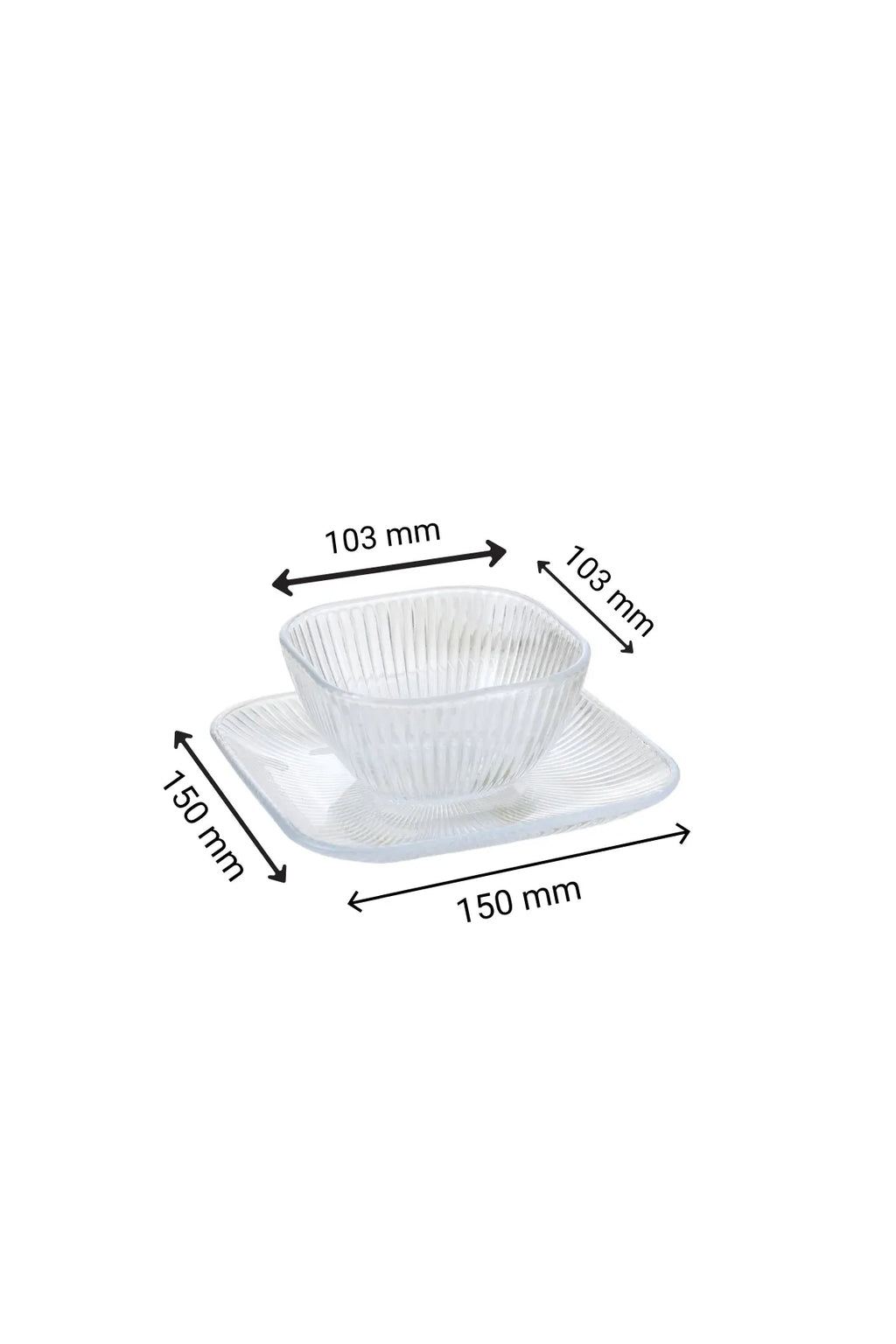 Set of 6 Glass Bowls with Plates