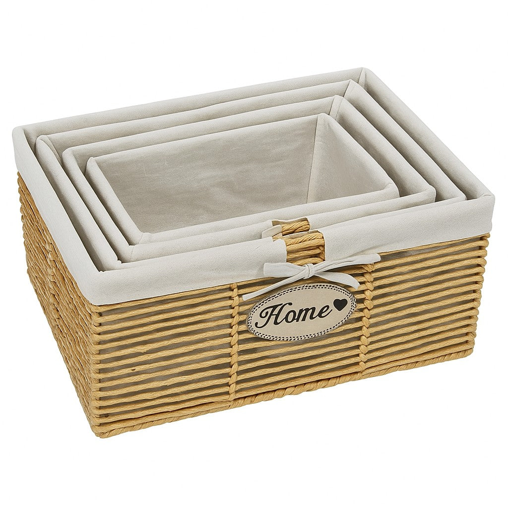 Set of 4 Woven Nesting Storage Baskets