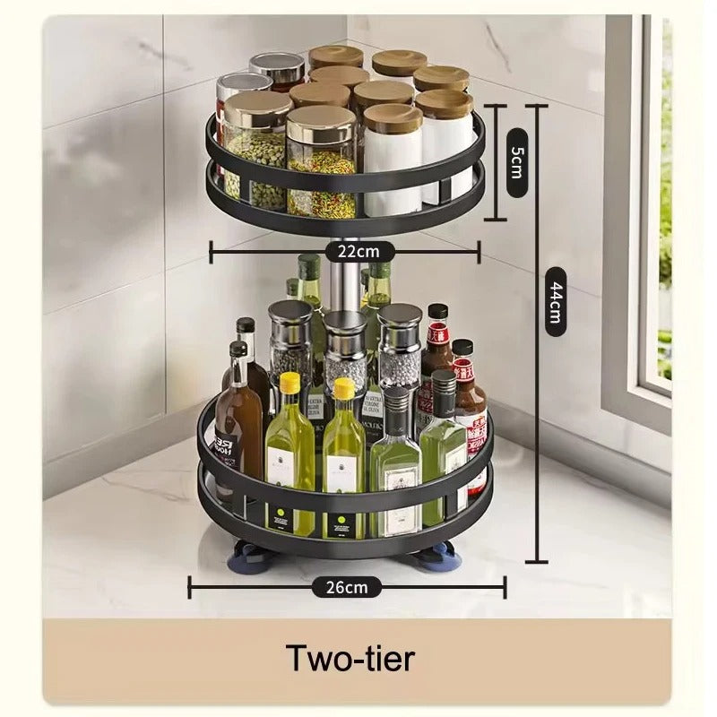 360-Degree Rotating Multi-Tier Spice Rack Organizer