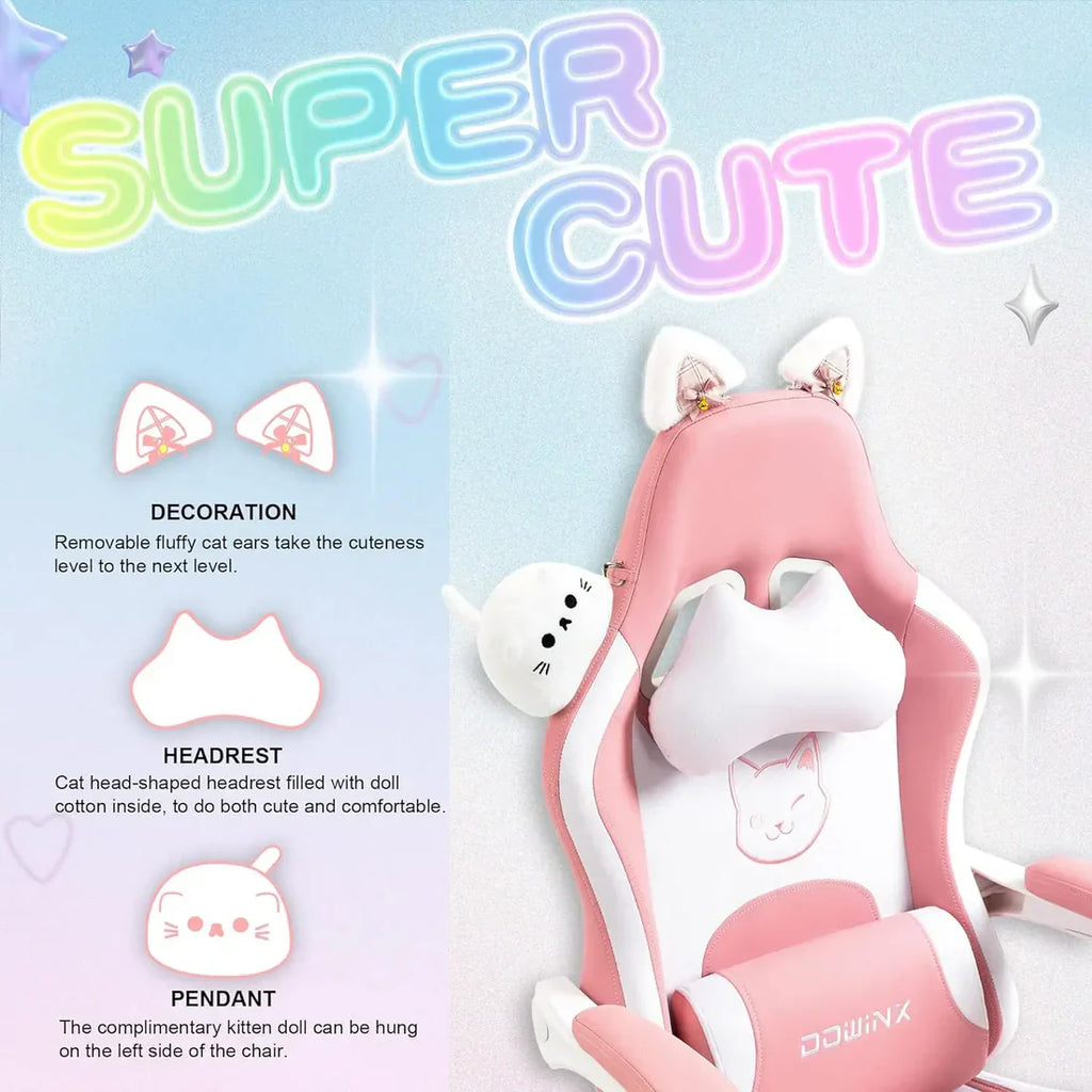 Dowinx Cute Cat‑Ear Gaming Chair