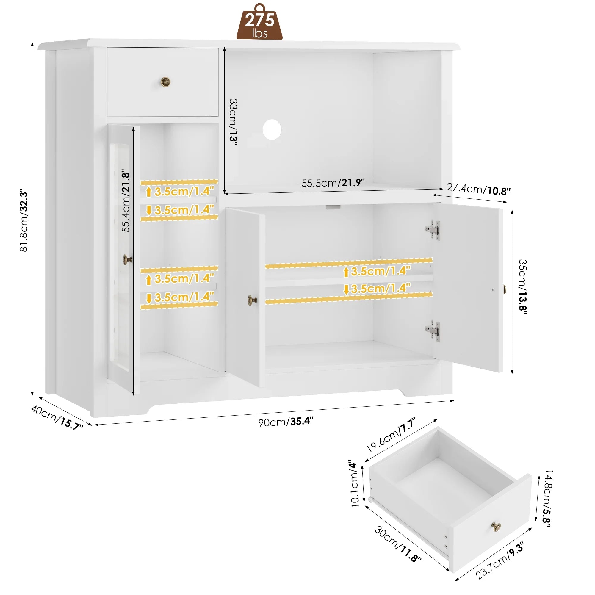 Microwave Cabinet with Hutch