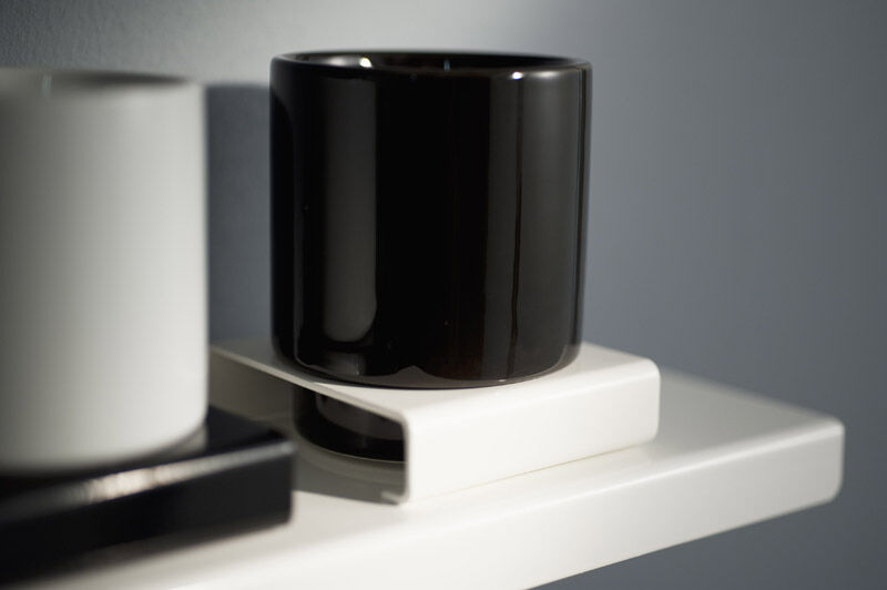 White Holder with Black Glass