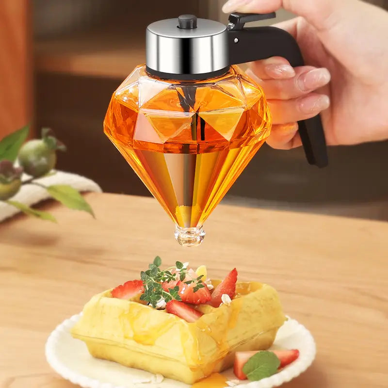  Transparent Glass Honey Dispenser