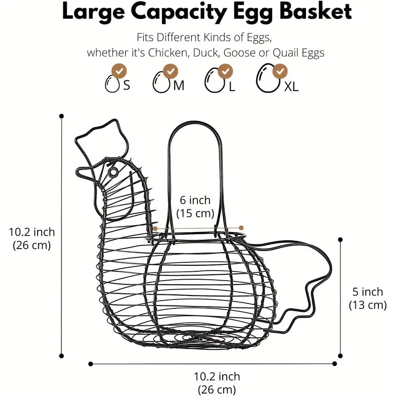 Chicken-Shaped Wire Basket