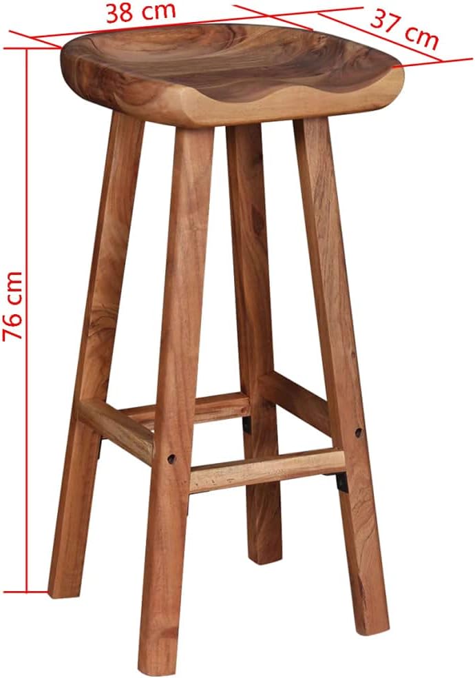 Set of 2 Wood Bar Stool