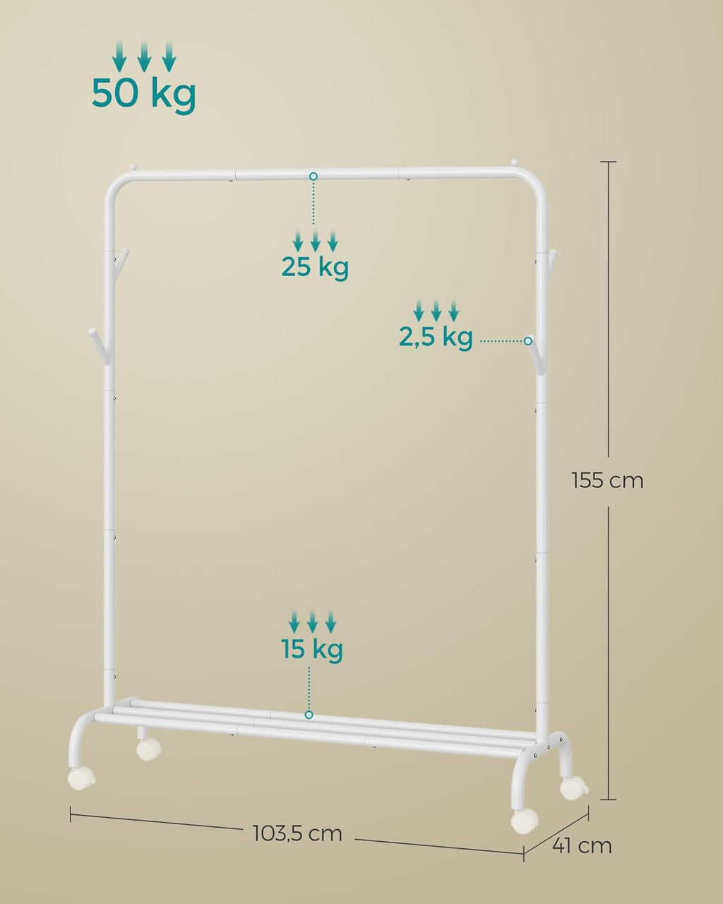 SONGMICS Clothes Rack HSR131W01