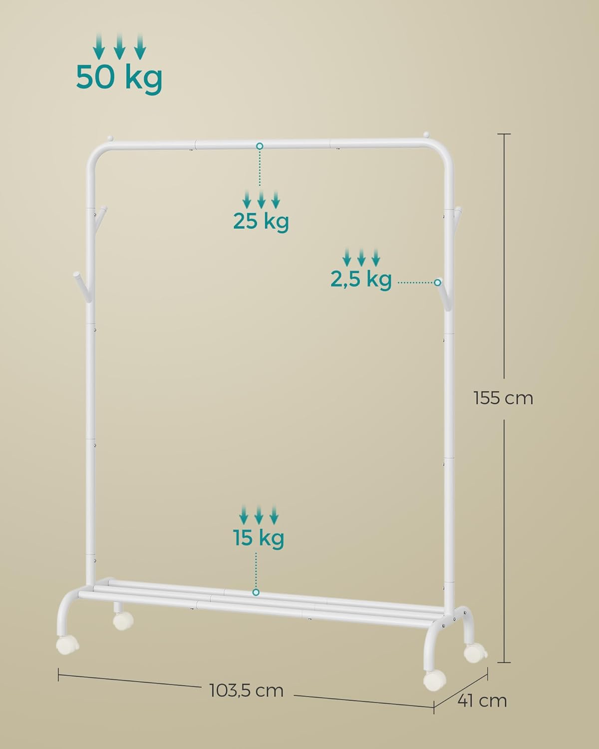 SONGMICS Clothes Rack HSR131W01