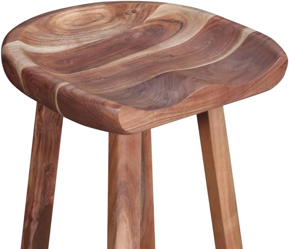 Set of 2 Wood Bar Stool