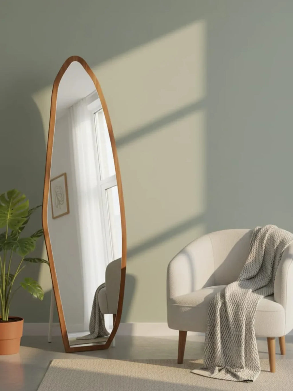 Asymmetrical Full-Length Floor Mirror