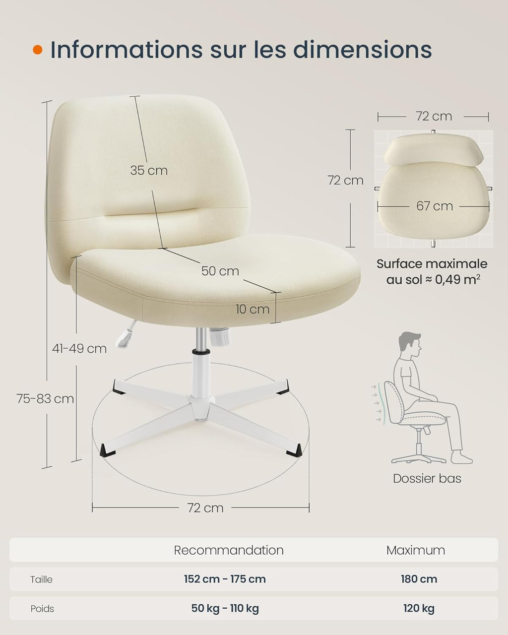 SONGMICS HOME Modern Style Ergonomic Office Chair