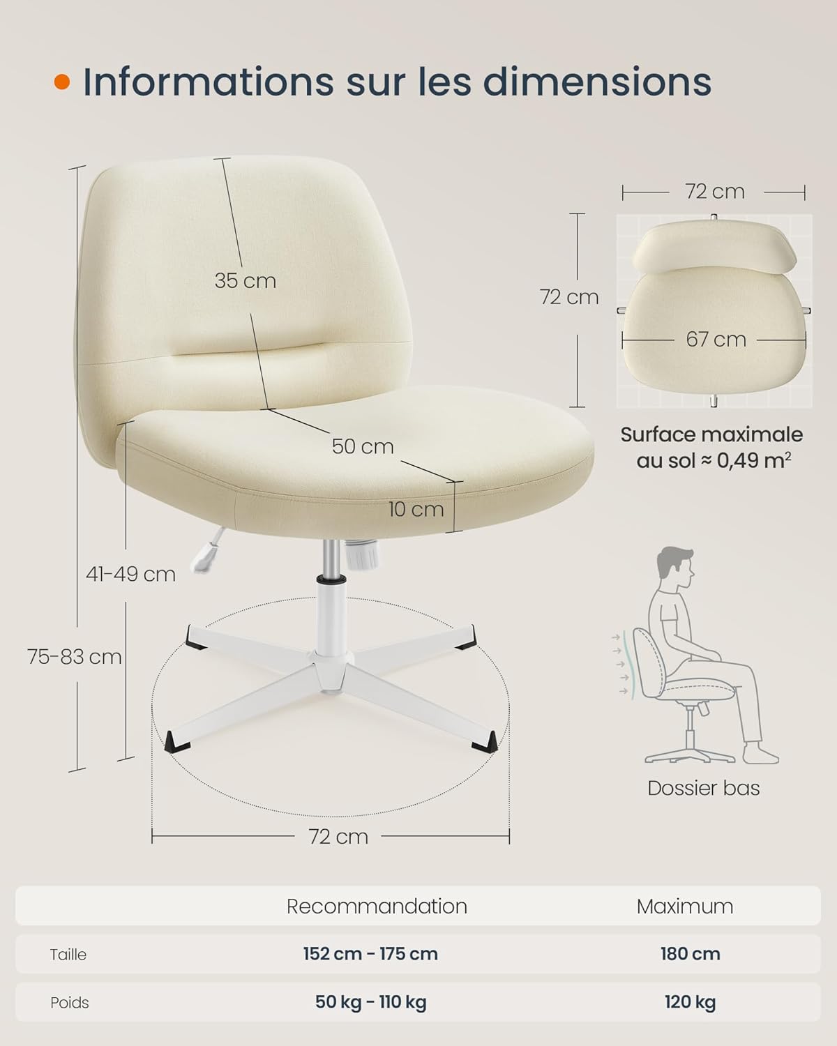 SONGMICS HOME Modern Style Ergonomic Office Chair