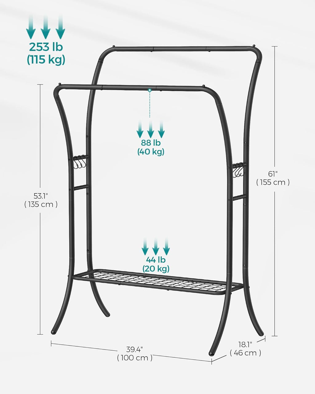 SONGMICS Clothes Rail HSR109B01