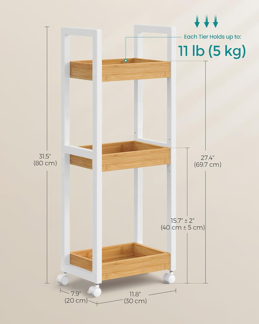 SONGMICS Small Shelf Storage Unit BCB083N02