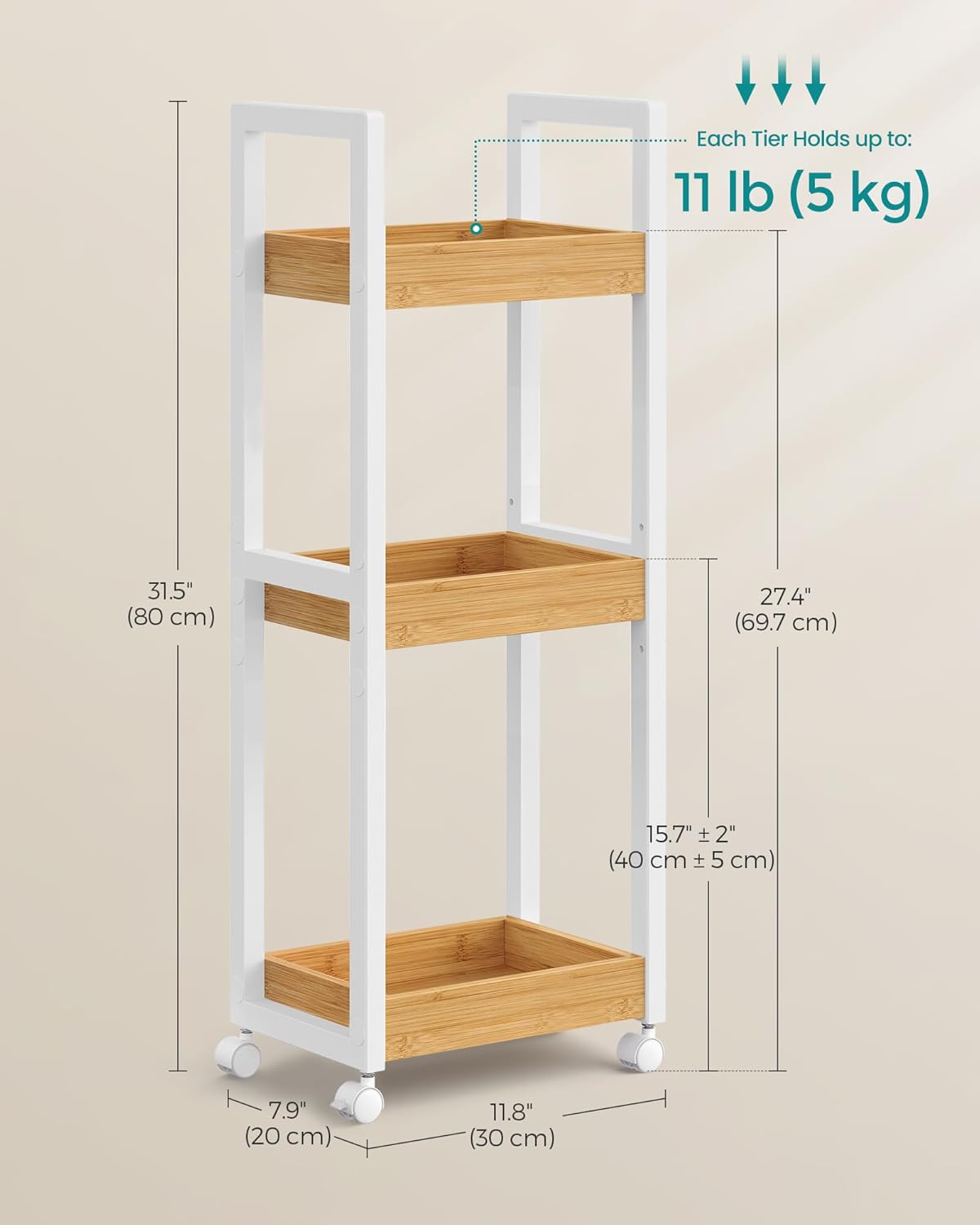 SONGMICS Small Shelf Storage Unit BCB083N02