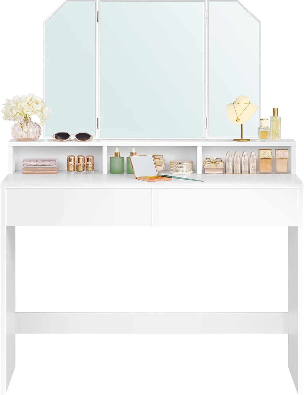 VASAGLE Modern White Dressing Table RDT115W01