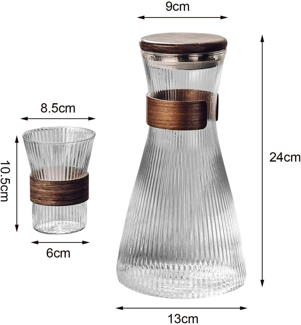 Glass Carafe Set and 6 Cups