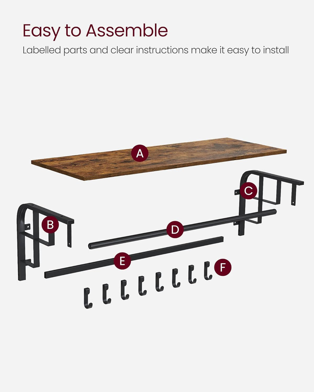VASAGLE Coat Rack LCR102B01