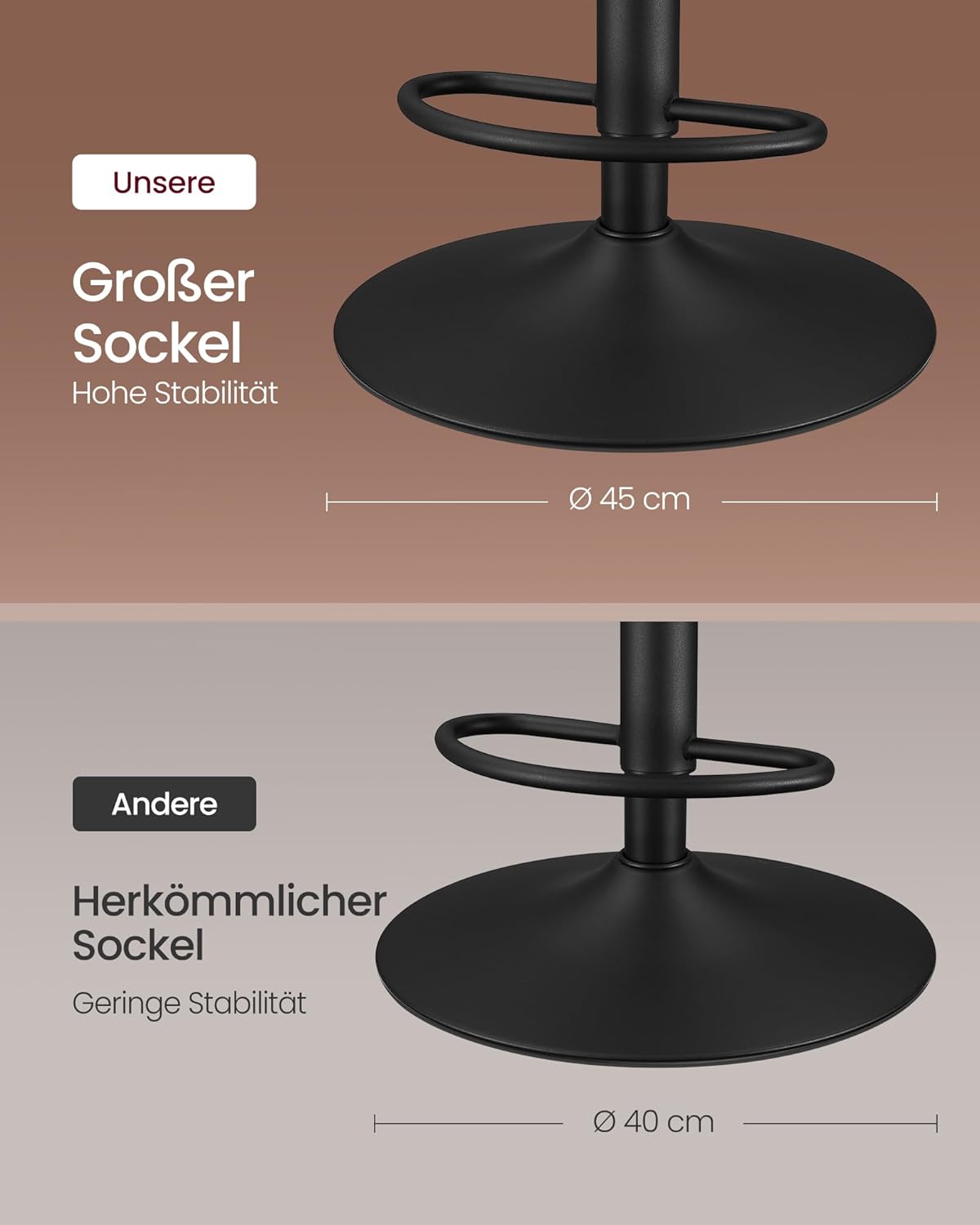 VASAGLE Set of 2 Bar Stools