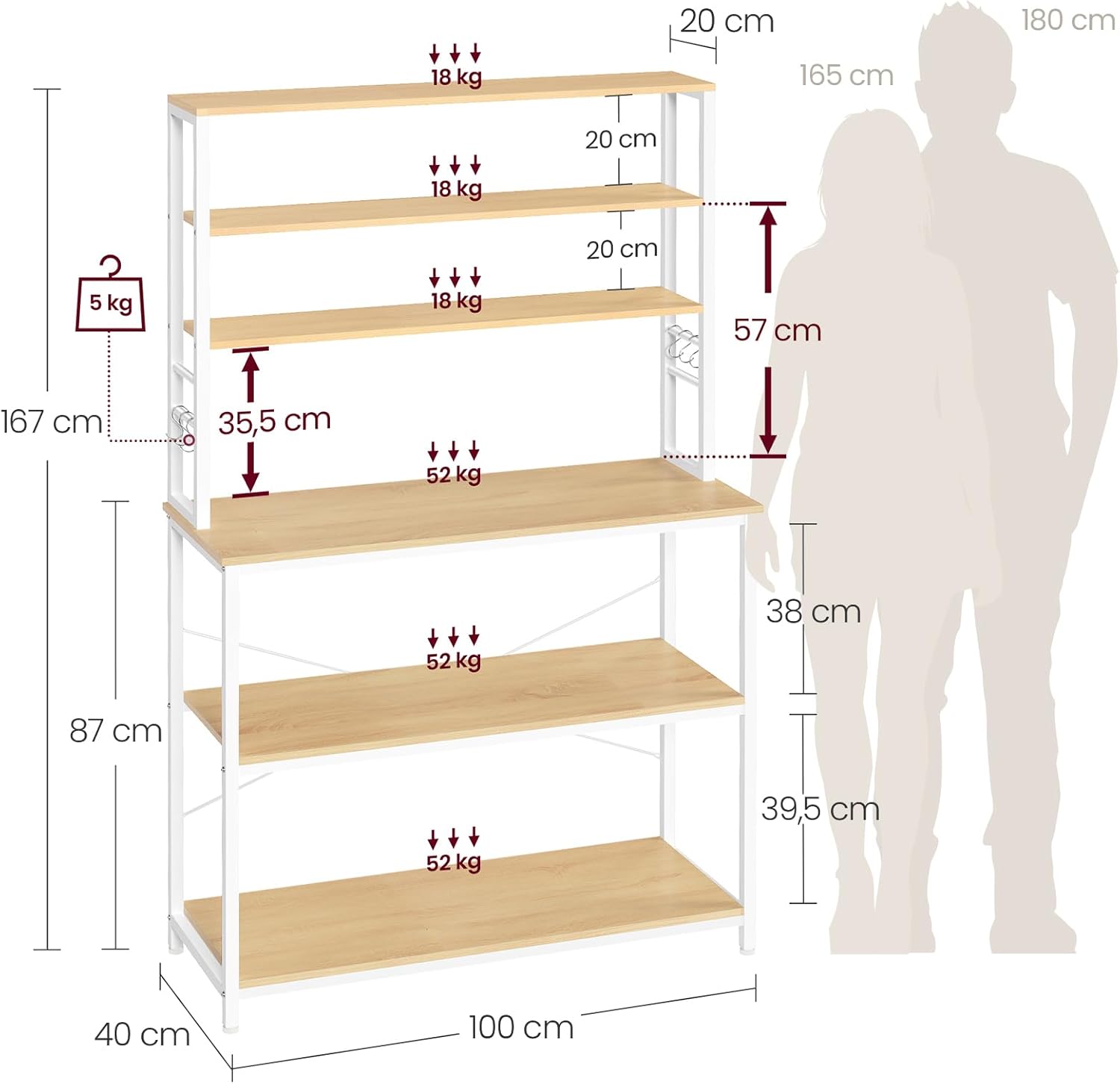 VASAGLE Kitchen Shelf KKS039Y09