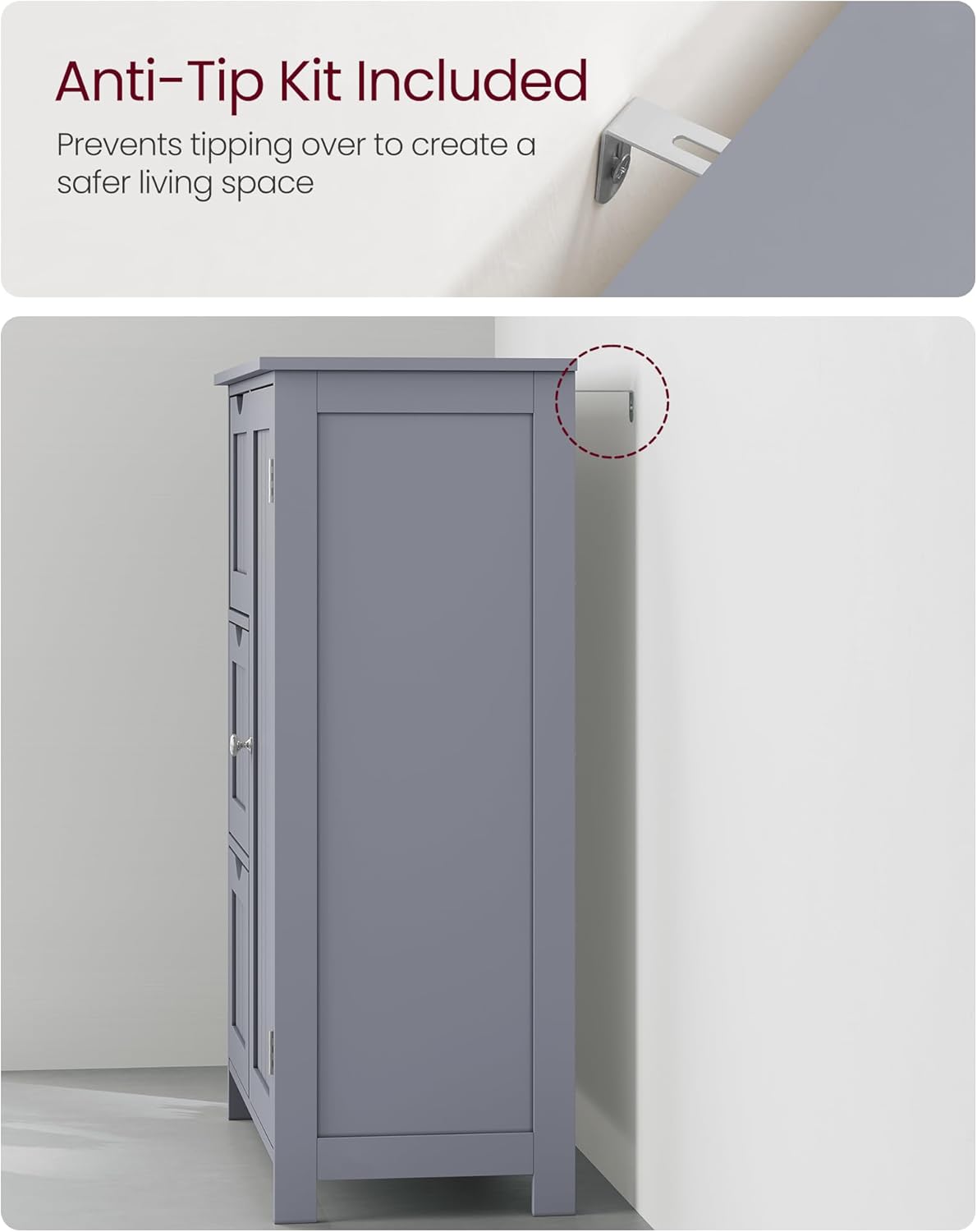 VASAGLE Bathroom Floor Storage Cabinet BBC049G02