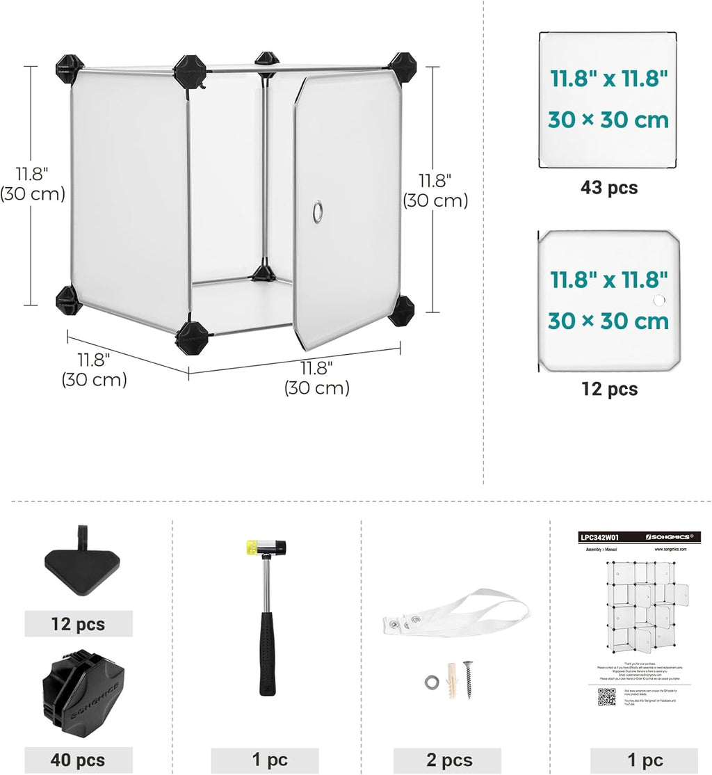 SONGMICS 12-Cube Shoe Rack LPC342W01