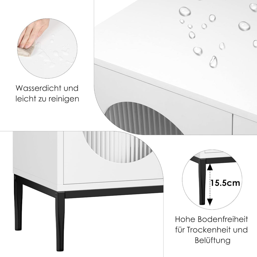 Wide Sideboard with 2 Glass Doors