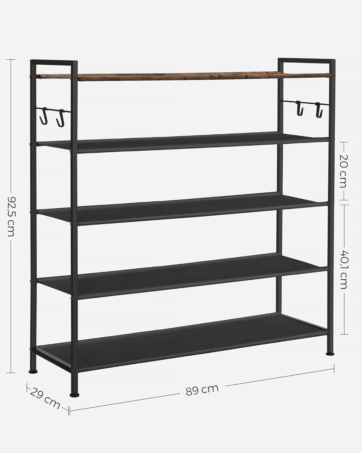 SONGMICS 5-Tier Shoe Rack LMR035B01