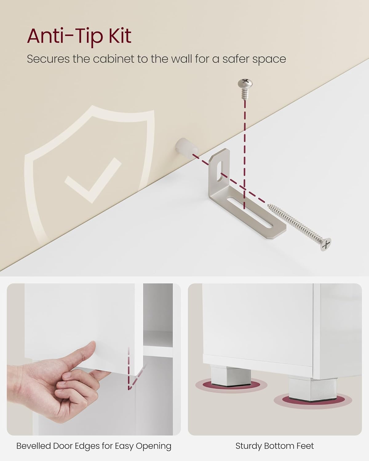 VASAGLE Tall Bathroom Cabinet BBC560P31