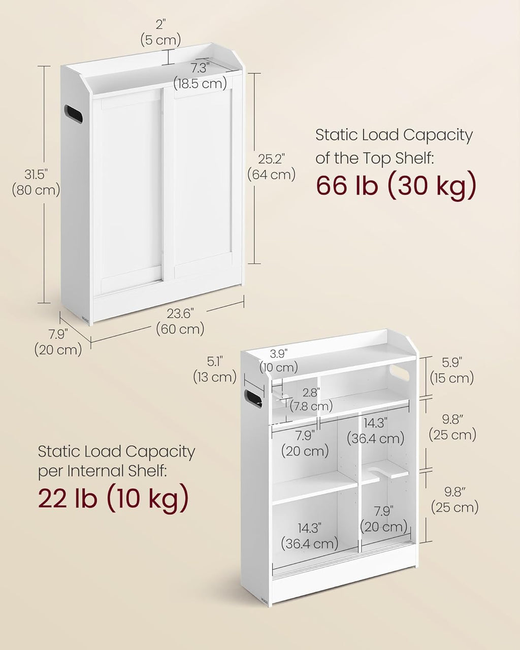 VASAGLE Bathroom Cabinet BBC752W01