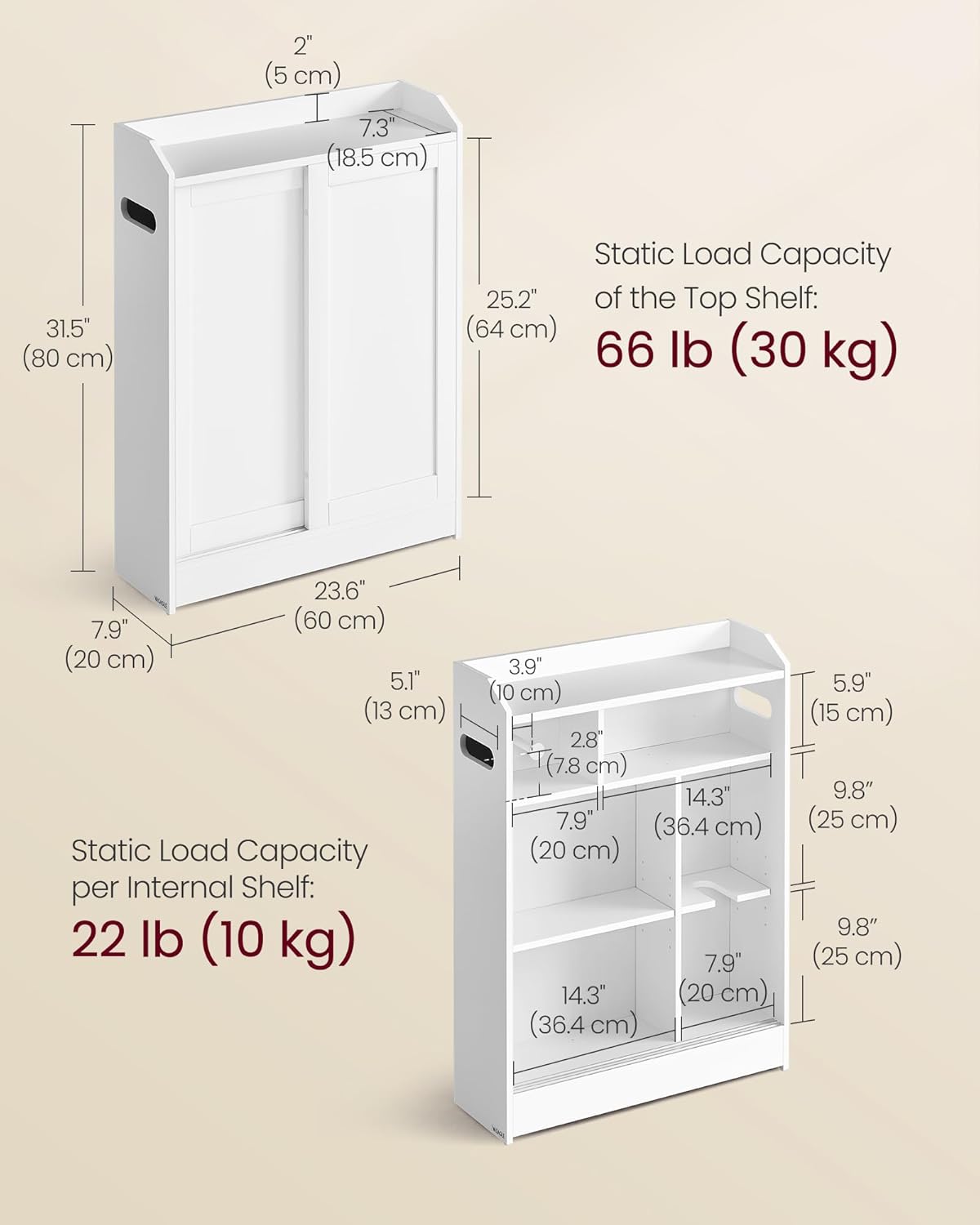 VASAGLE Bathroom Cabinet BBC752W01