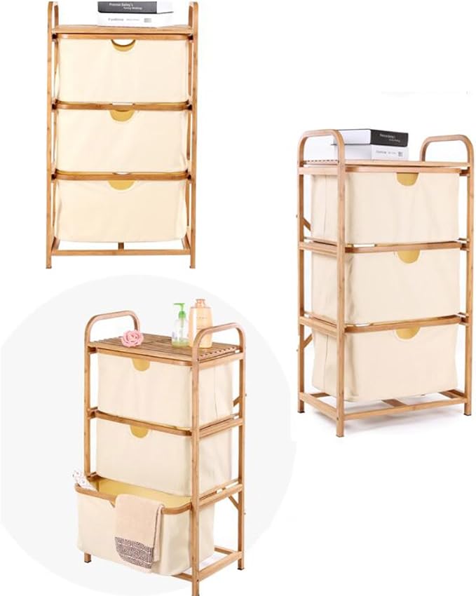 Bamboo Laundry Basket and Shelf