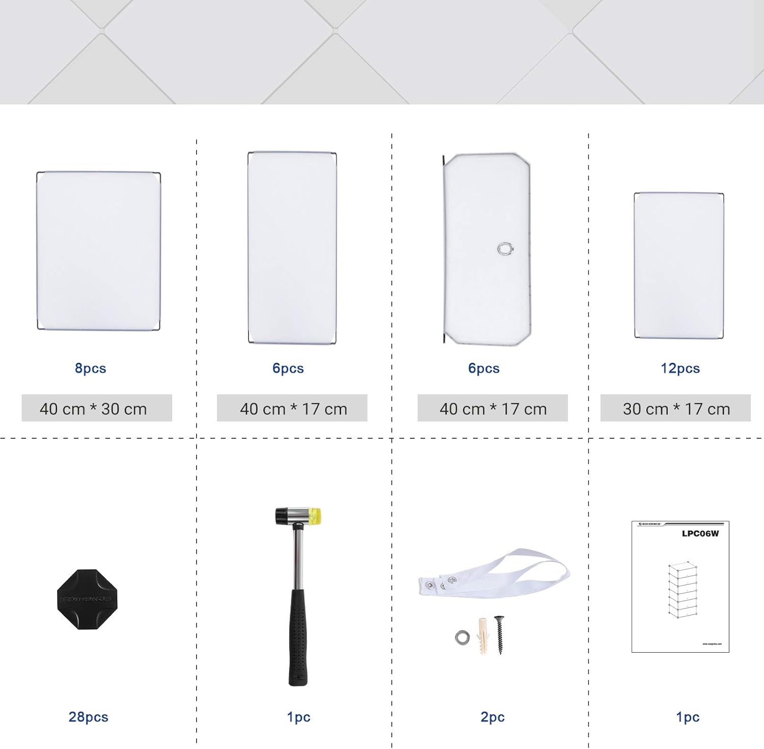 Songmics 6 Cube Interlocking Shoe Rack LPC06W
