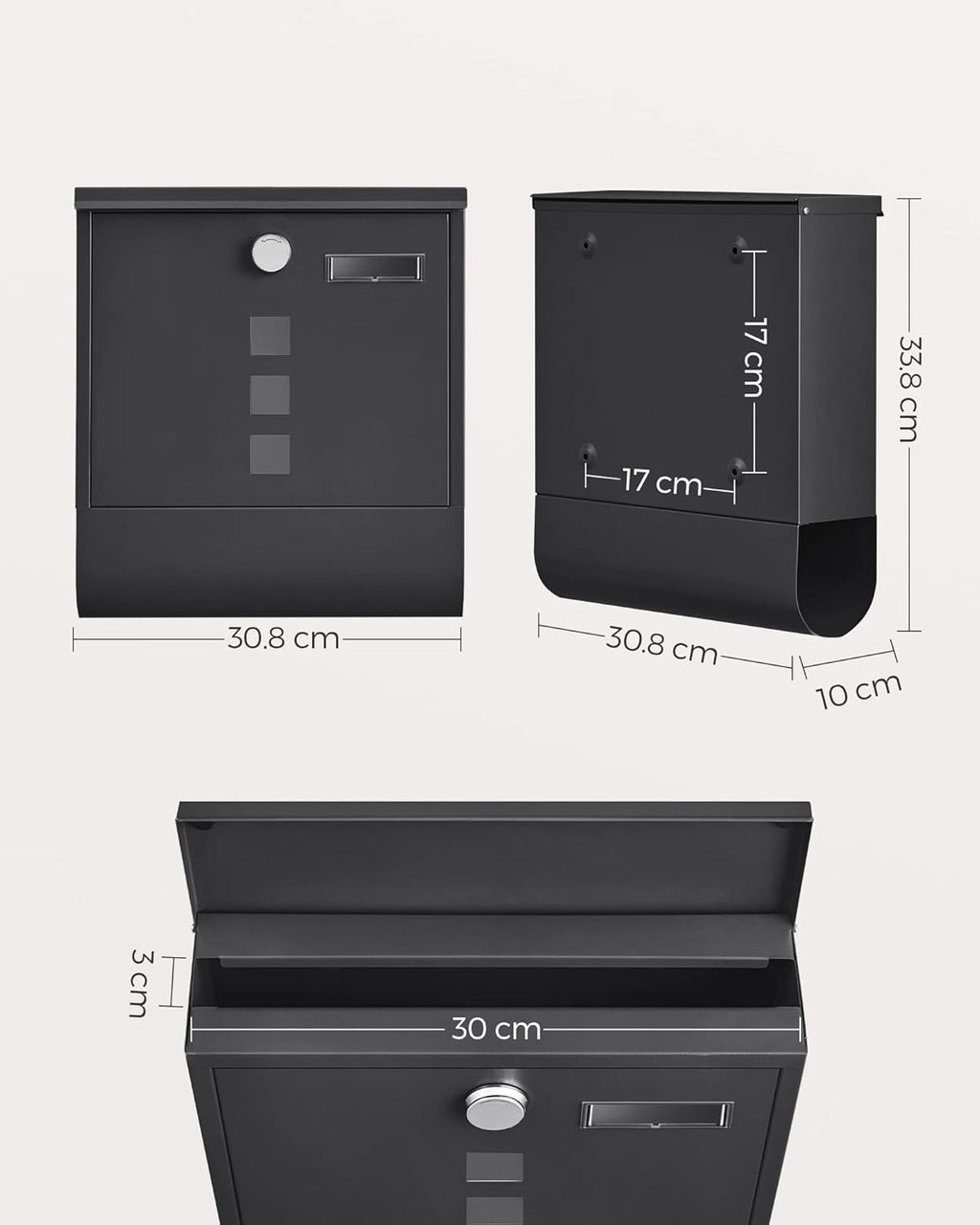 SONGMICS Post Box GMB020B02