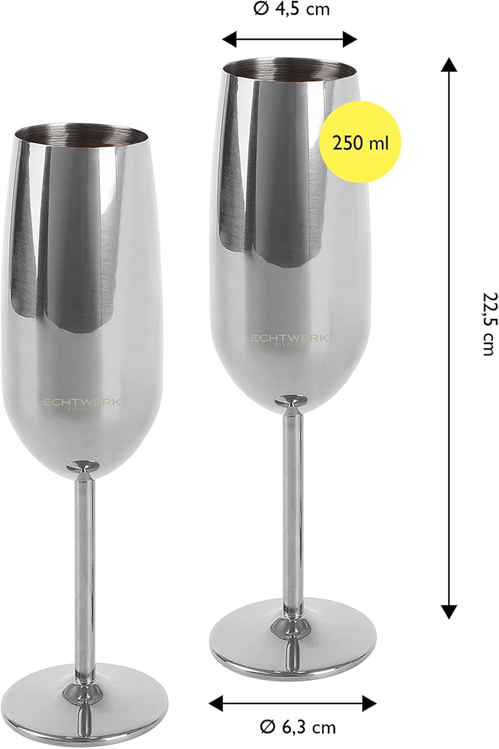 ECHTWERK Set of 2 Champagne Flute Glass