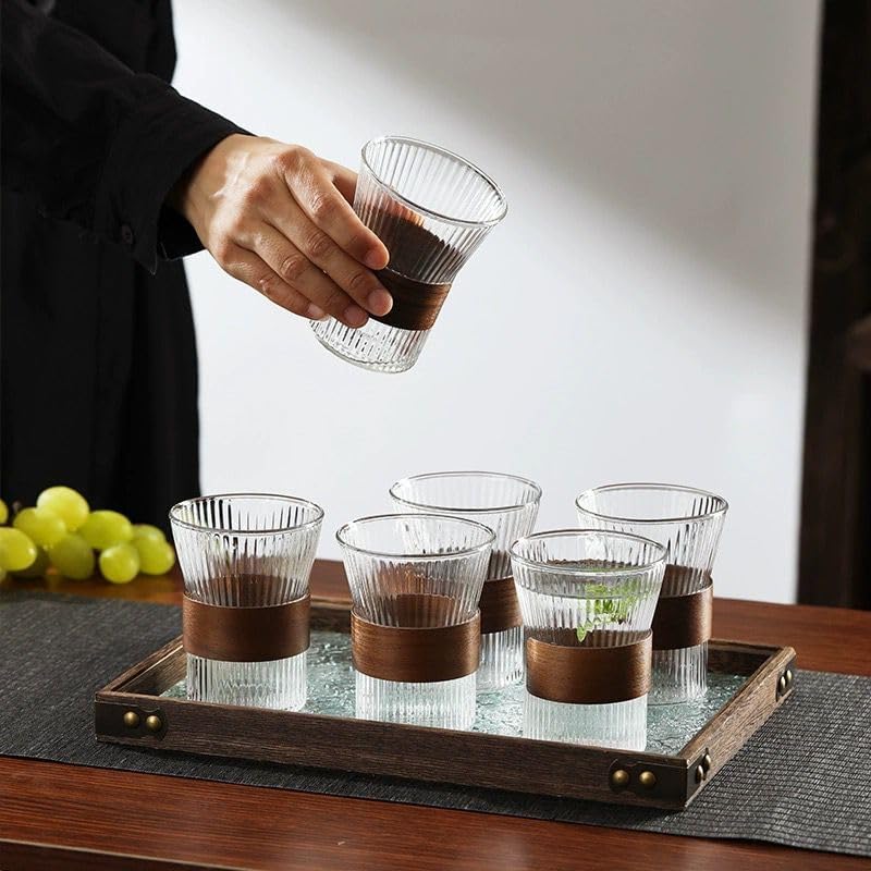 Glass Carafe Set and 6 Cups