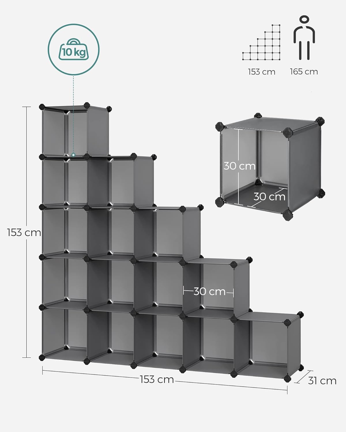 SONGMICS Cube Storage Organizer LPC442G01