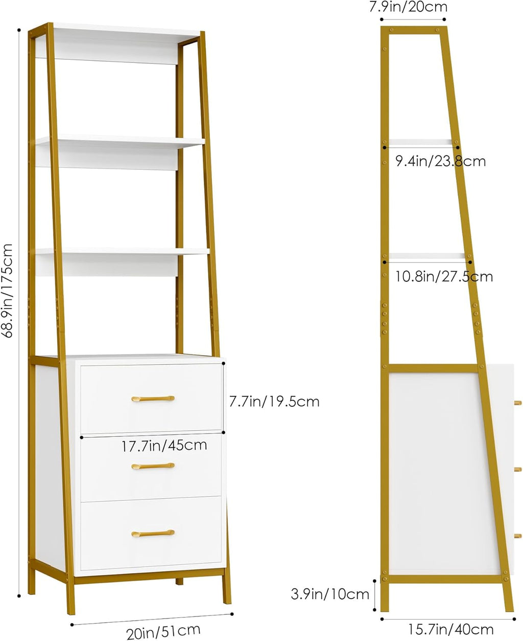 Bookshelf with 3 Drawers