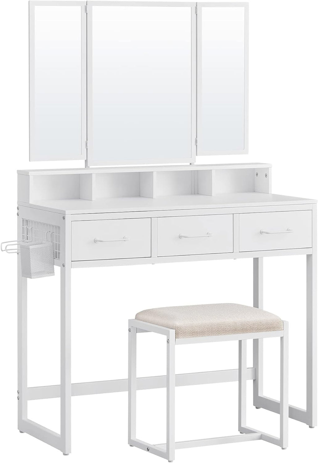 VASAGLE Dressing Table with Padded Stool RVT004W14V1