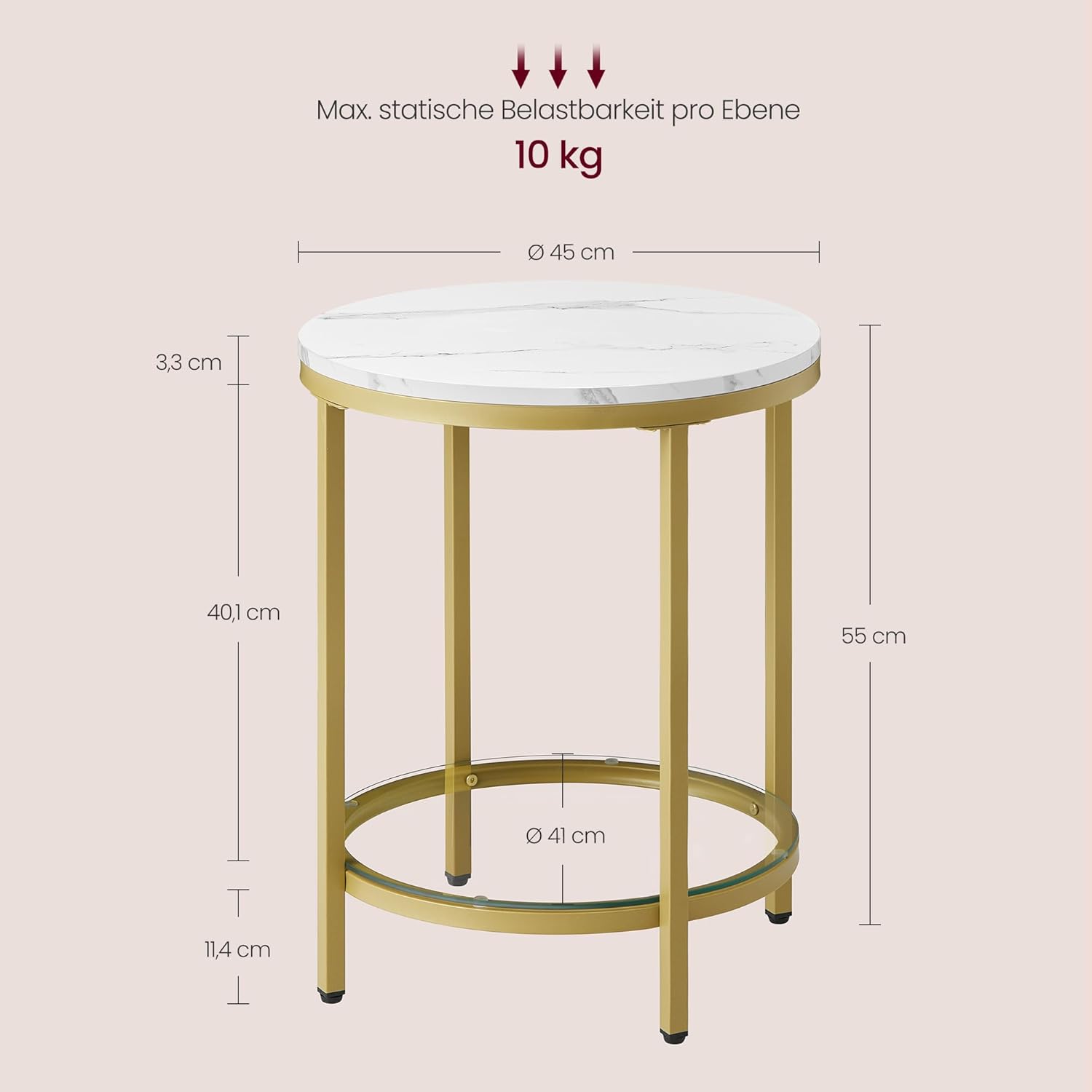 VASAGLE Side Table LET285A59