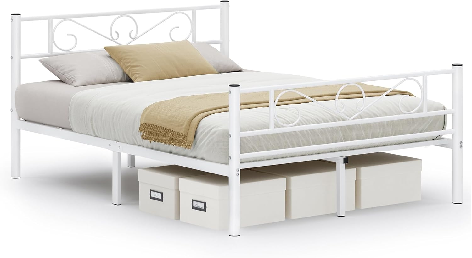 VASAGLE Bed with Metal Base RMB063B01