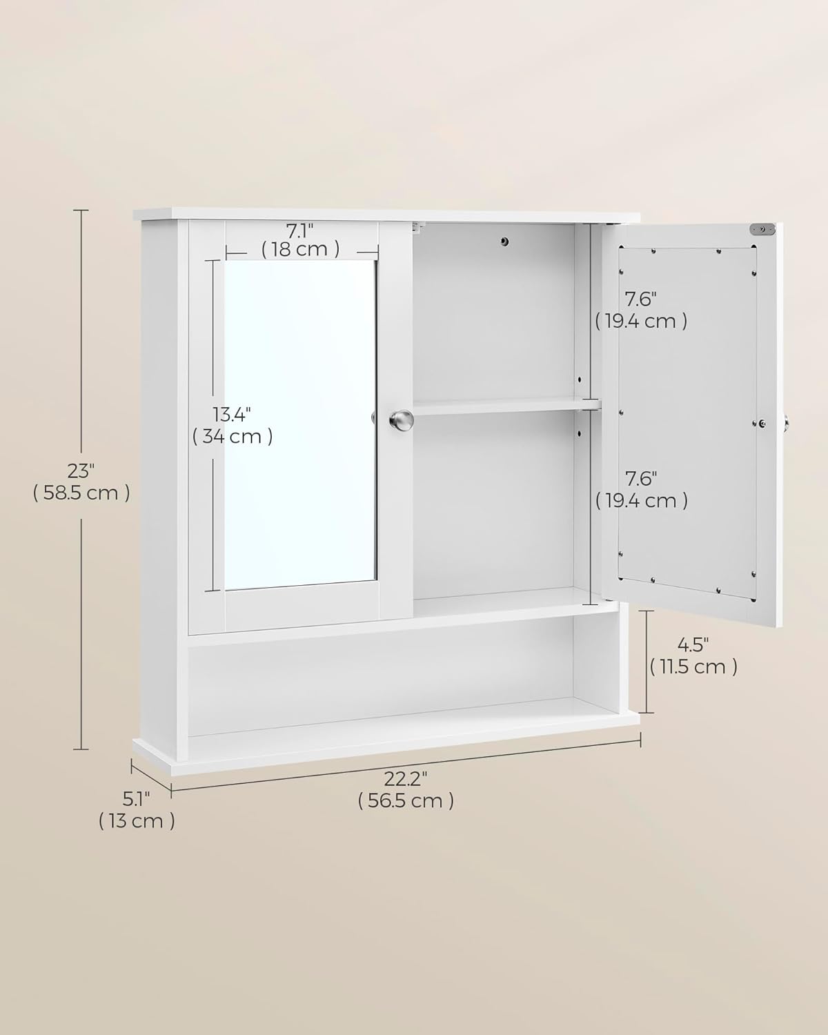 VASAGLE Cabinet with Mirror LHC002