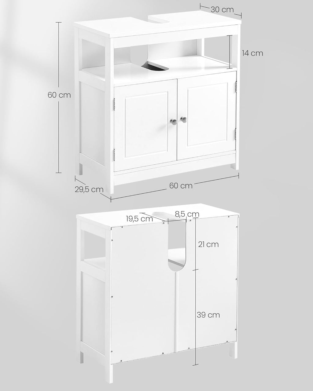 Vasagle Bathroom Vanity Unit BBC301W01