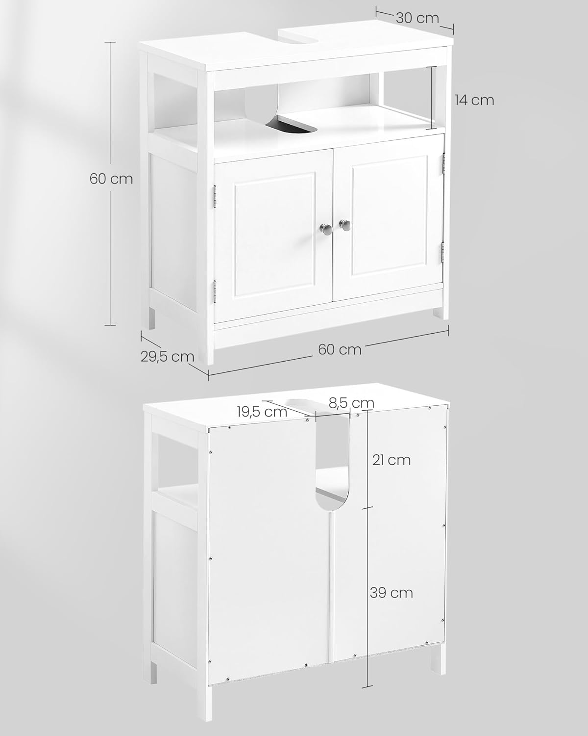 Vasagle Bathroom Vanity Unit BBC301W01