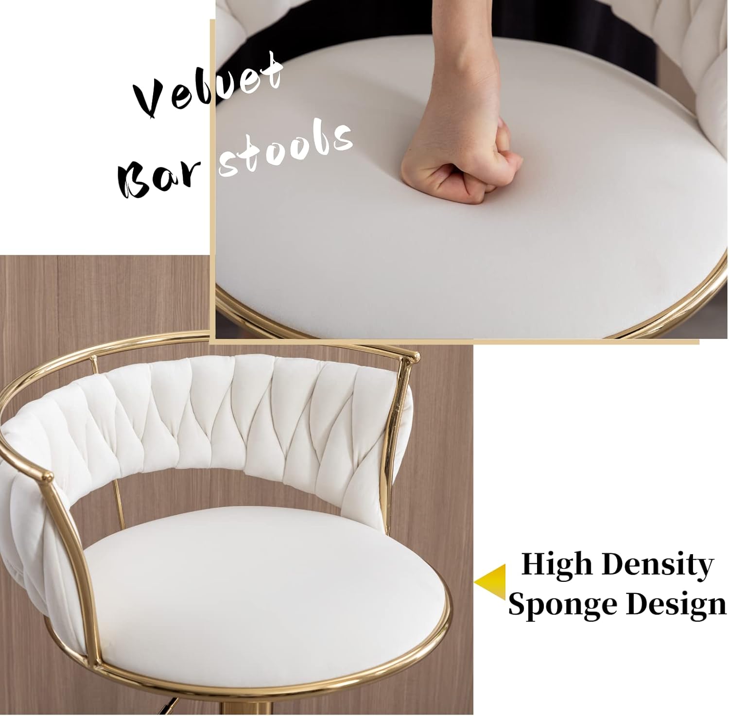 Set of 2 Modern Adjustable Barstools