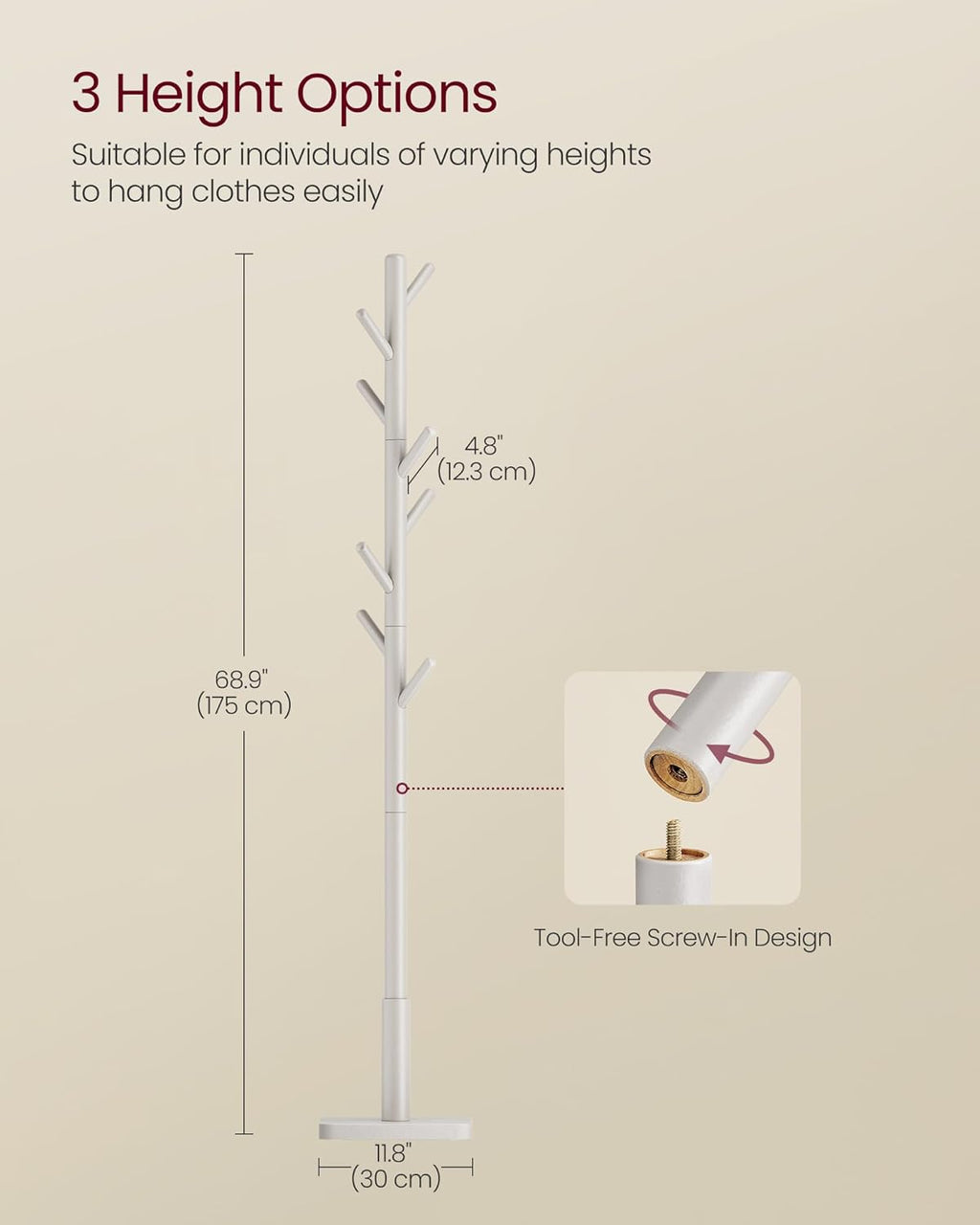 VASAGLE Wooden Coat Stand RCR010K01