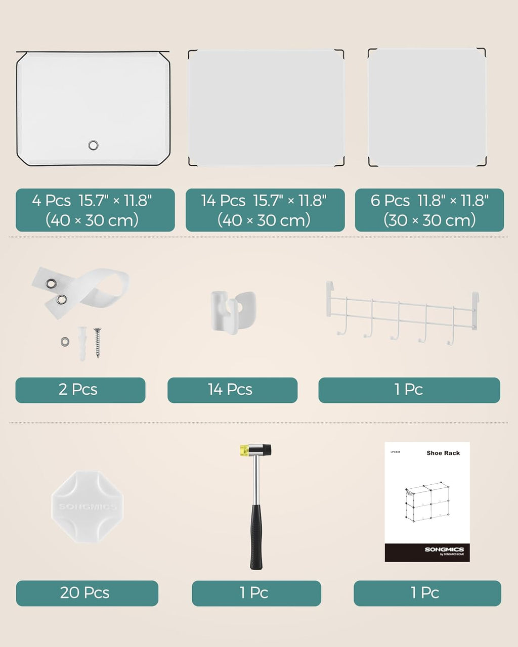 SONGMICS Interlocking Shoe Rack LPC032W01