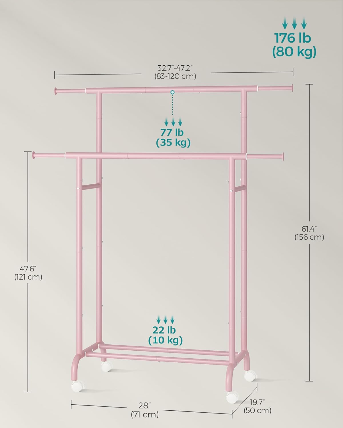 SONGMICS Clothes Rail HSR133R01